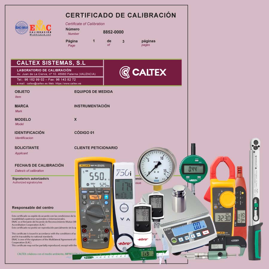 Calibración de Instrumentación - CALTEX Certificados ENAC
