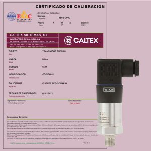 Certificado Calibración Transmisor Presión