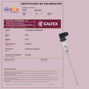 Certificados Calibración Transmisor Temperatura